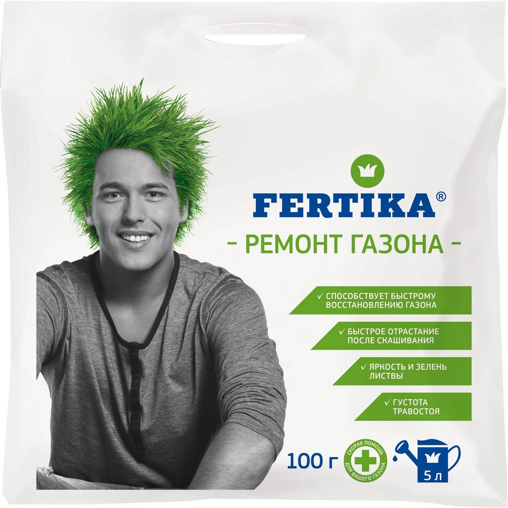 Фертика Ремонт газона, водорастворимое удобрение, 100г (50)