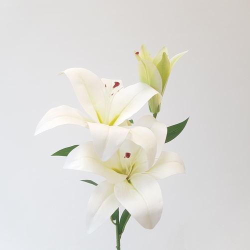 Ветка SB9122-556 Лилия белая 3 цветка 1шт (Сиб Сад)