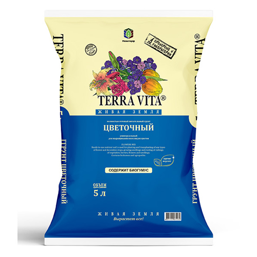 Грунт 5л Живая Земля цветочный (Фарт)(5шт)(385шт паллет)