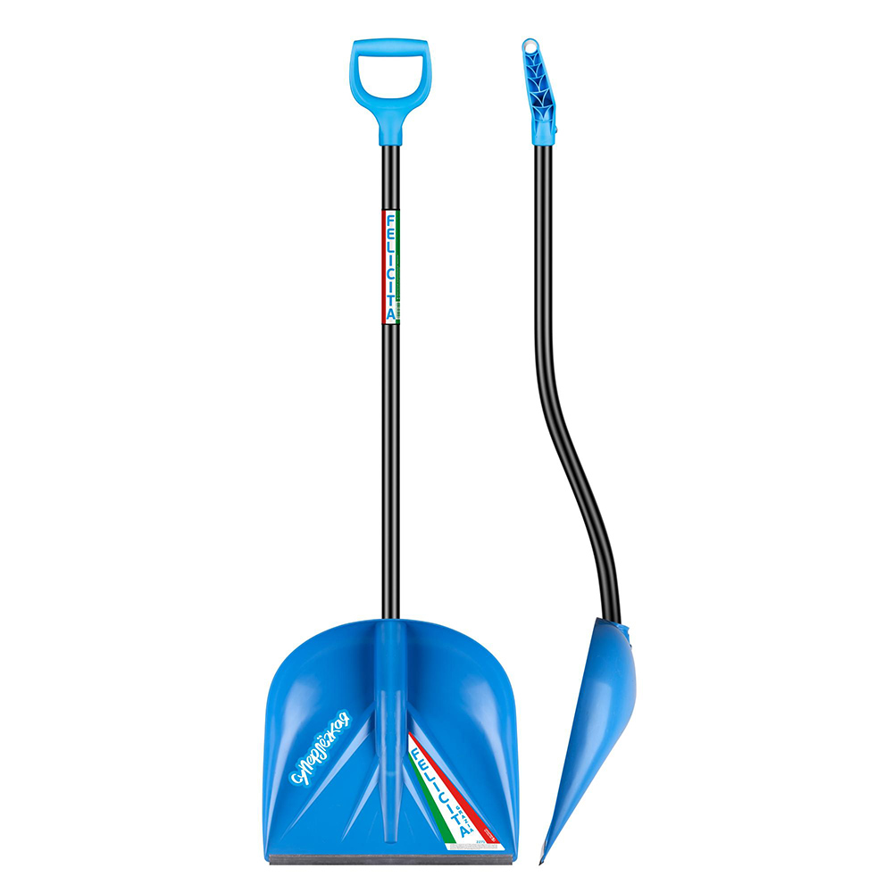 Лопата Снеговая Феличита 2271-Ч алюминиевый эргономичный черенок 410*390*1435мм (ЦИ)