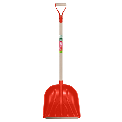Лопата Снеговая БЦМ 1726-Ч красная 420*410*1335мм (ЦИ)
