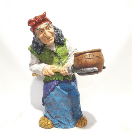 Садовая фигура Баба Яга с горшком 12718 (М)